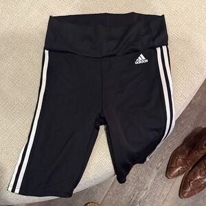 Adidas womens Bike Shorts with White Stripes